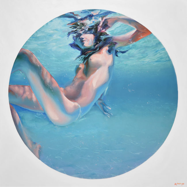 Madame Butterfly XXI SWIMMING POOL 2021 120x120 cm